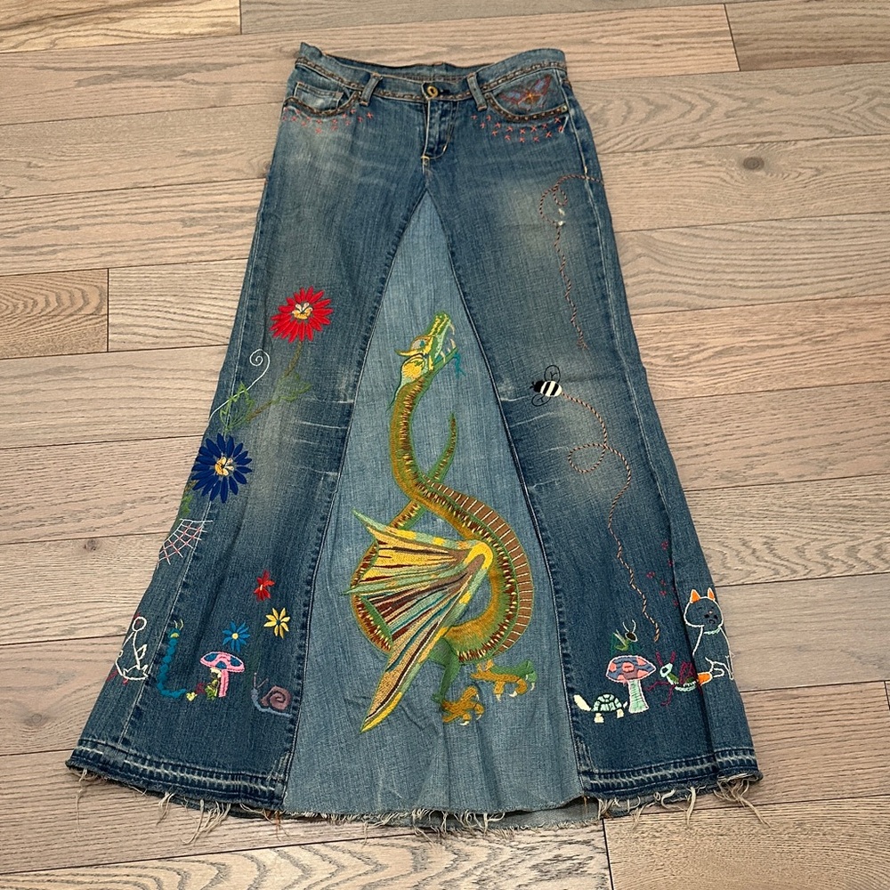 Ralph Lauren Embroidered Maxi Skirt (Vintage/Rare)